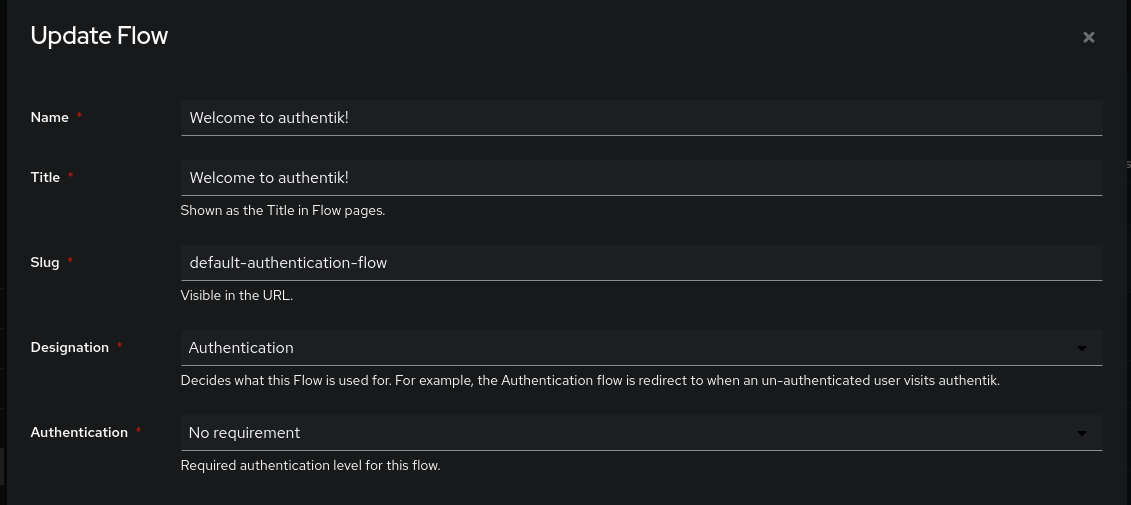 Screenshot of the menu